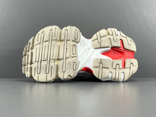 Balenciaga Beige Red Chunky Sneakers com silhueta oversize e sola multicamadas 13