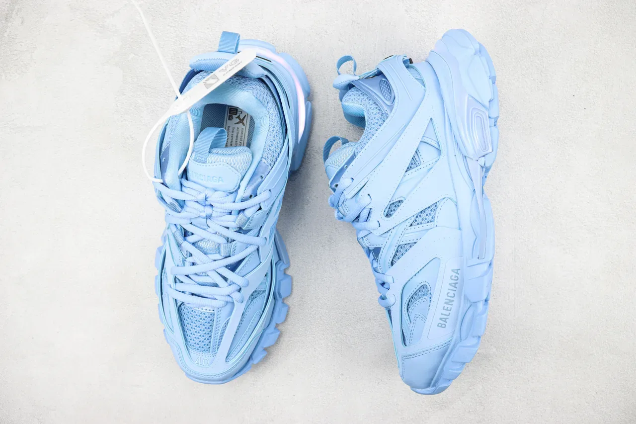 Balenciaga Tênis Chunky com Solado Azul Verde e Construção de Jaula em Camadas 3