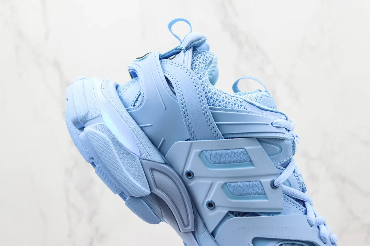 Balenciaga Tênis Chunky com Solado Azul Verde e Construção de Jaula em Camadas 5