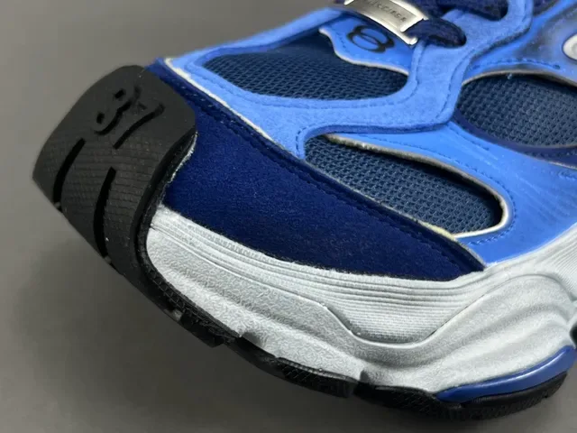 Balenciaga Blue White Oversized Sculpted Midsole Layered Mesh And Synthetic Upper Chunky Sneakers 9