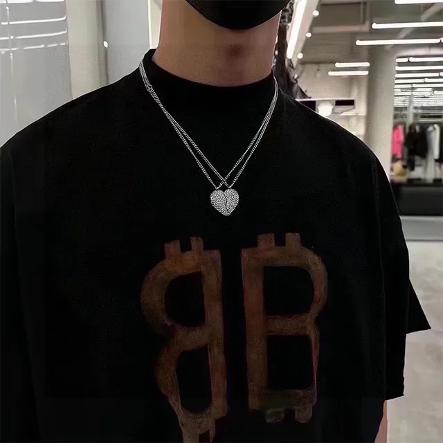 Balenciaga Collier Cœur Brisé Pavé Cristal Doré 4