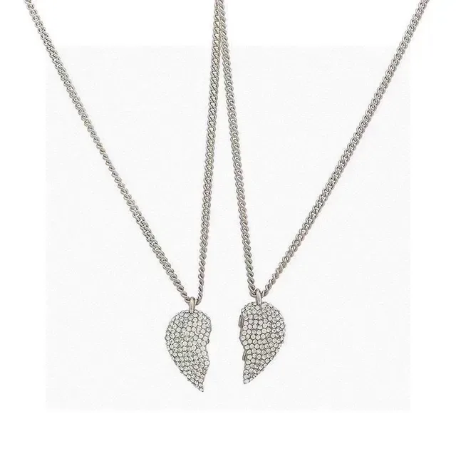 Balenciaga Collier Cœur Brisé Pavé Cristal Doré 5