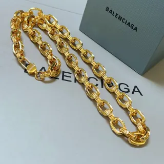 Balenciaga Cadena chunky oval-link dorada conectores de barra texturizados collar