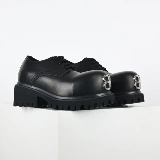 Balenciaga Defender Chaussures Oxford en cuir noir 3