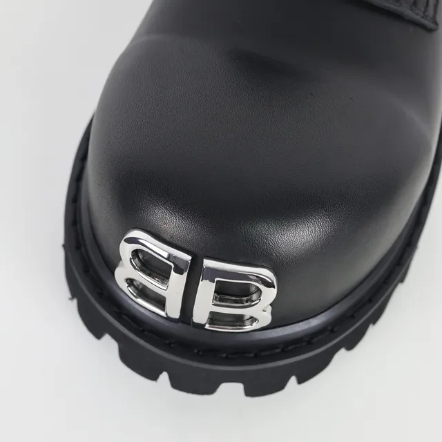 Balenciaga Defender Chaussures Oxford en cuir noir 5
