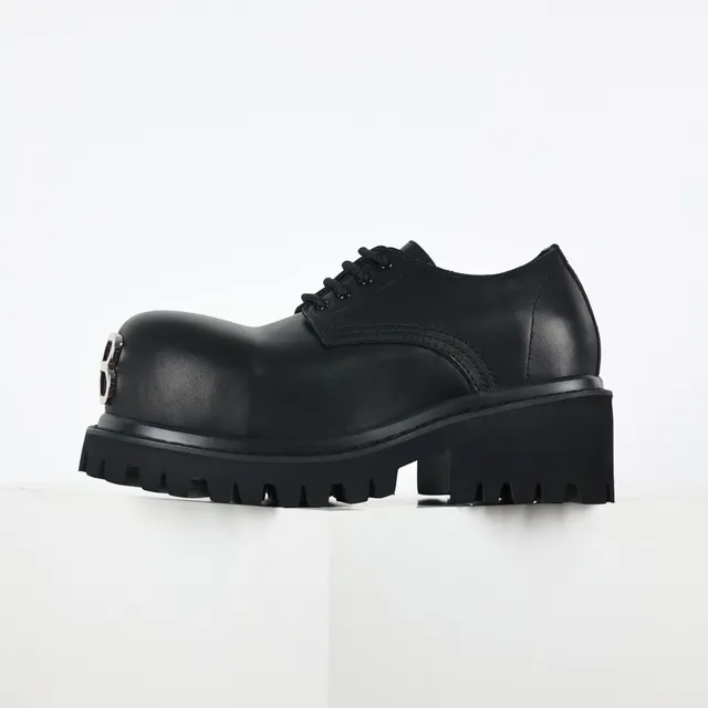 Balenciaga Defender Chaussures Oxford en cuir noir 9