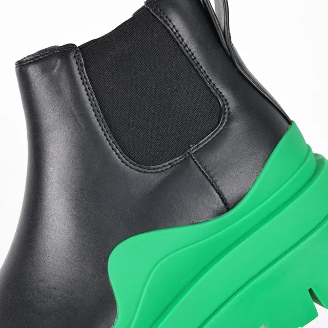 Balenciaga Le Cagole Black and Green Chelsea Boots 6