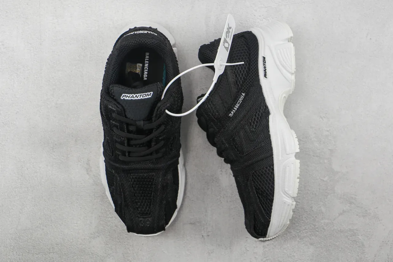 Balenciaga Phantom Tênis Chunky Pretos de Malha 3