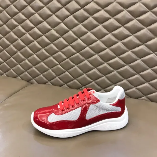 Balenciaga حذاء أحمر أبيض جلد لامع شبكي سميك 5