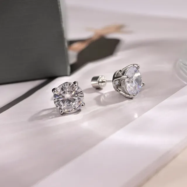 Balenciaga Round Solitaire Stud Earrings 2