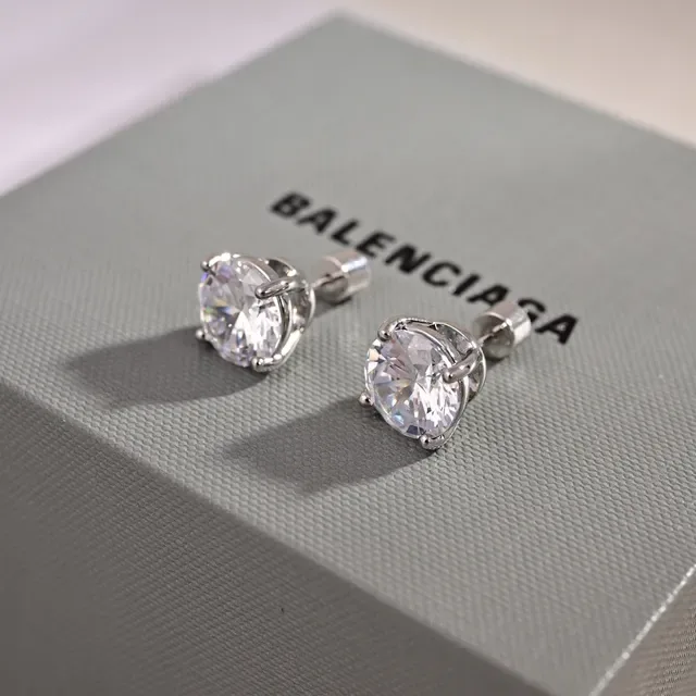 Balenciaga Round Solitaire Stud Earrings 4