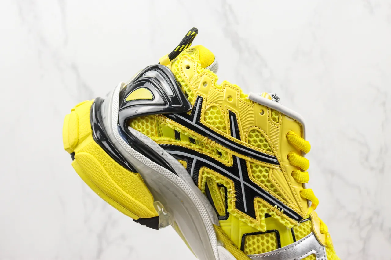 Balenciaga Runner Amarelo Vivo Preto Branco Tênis com Sola Grossa 5