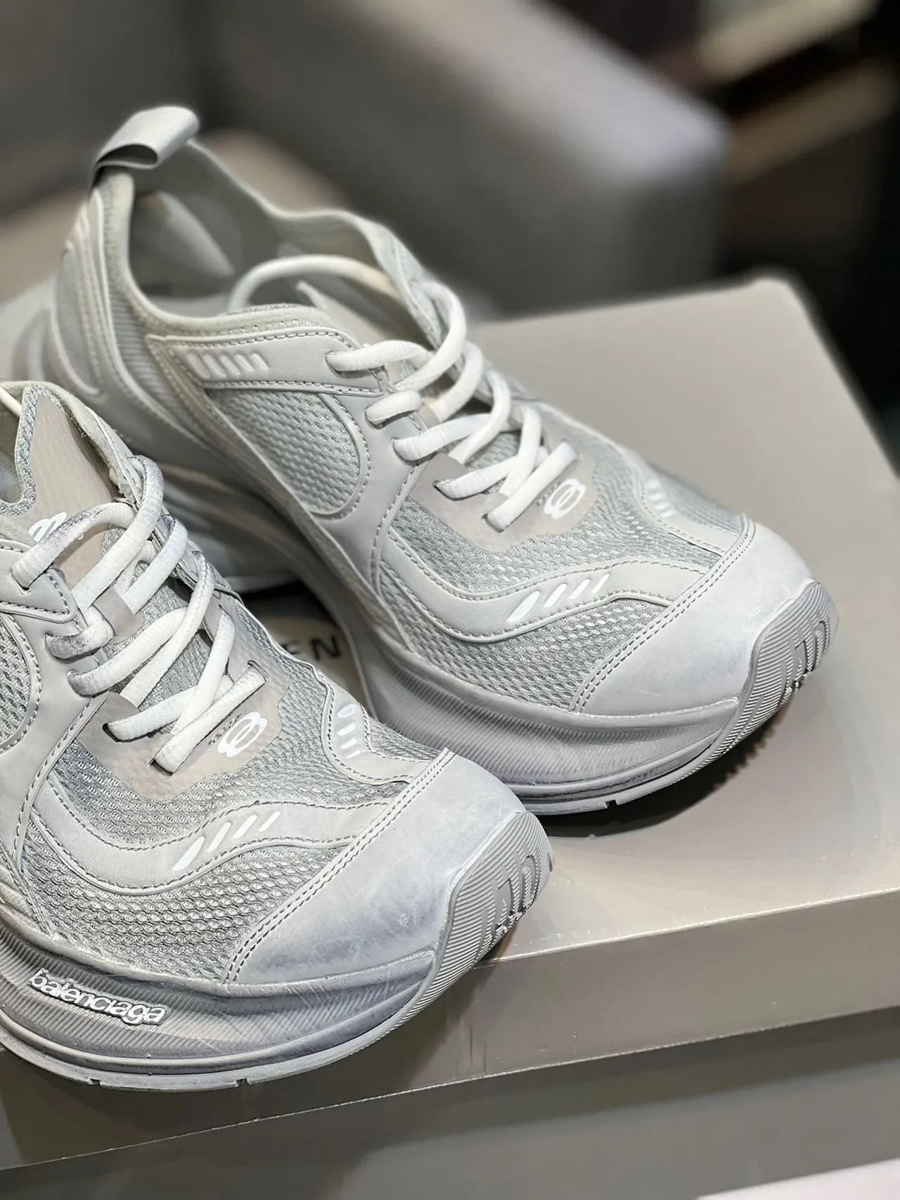 Balenciaga Runner Chaussures Chunky Gris Clair 8
