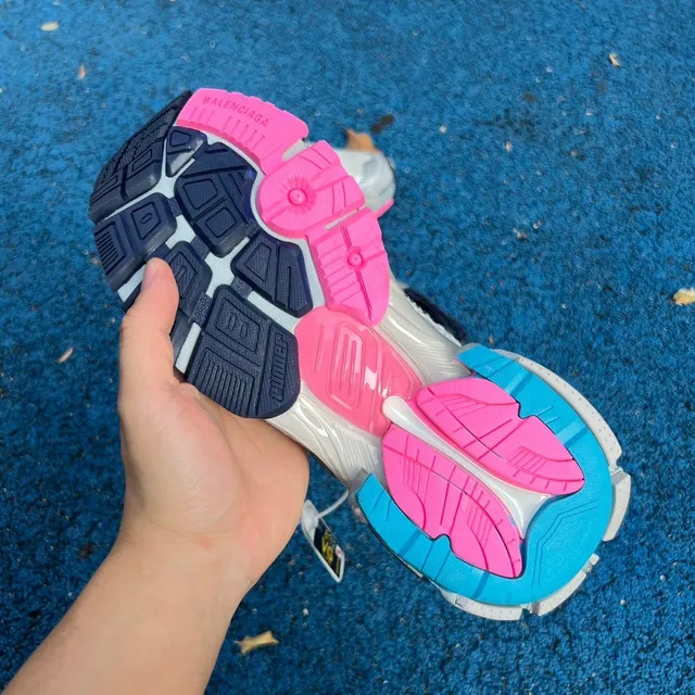 Balenciaga Runner Cinza Claro Rosa Cian Tênis Chunky 6