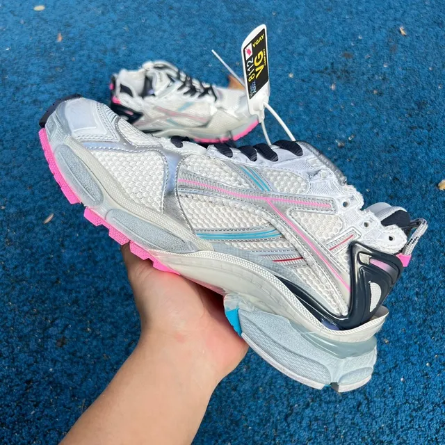 Balenciaga Runner Cinza Claro Rosa Cian Tênis Chunky 7