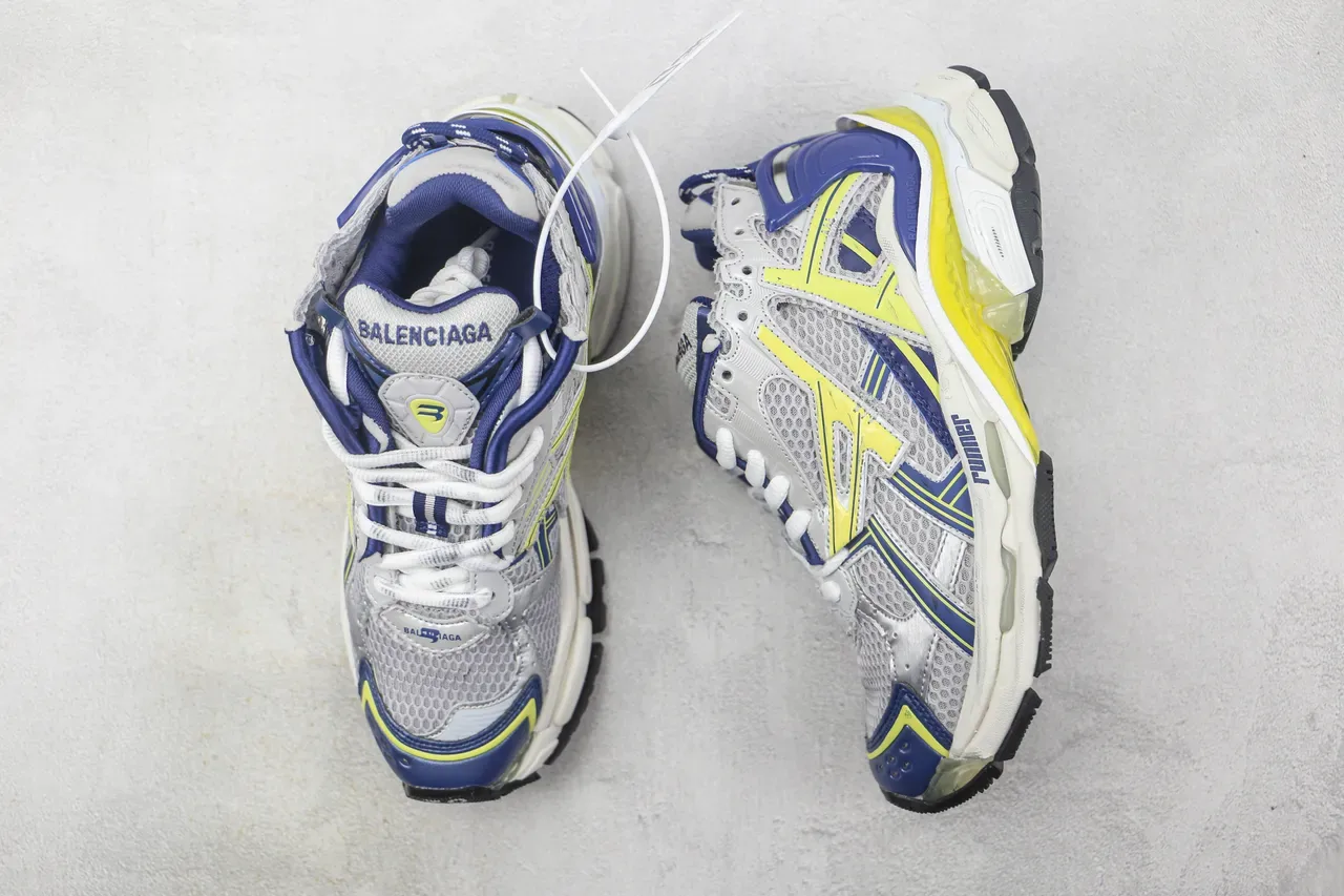 Balenciaga Runner Zapatillas Chunky Blancas Azules Amarillas 3