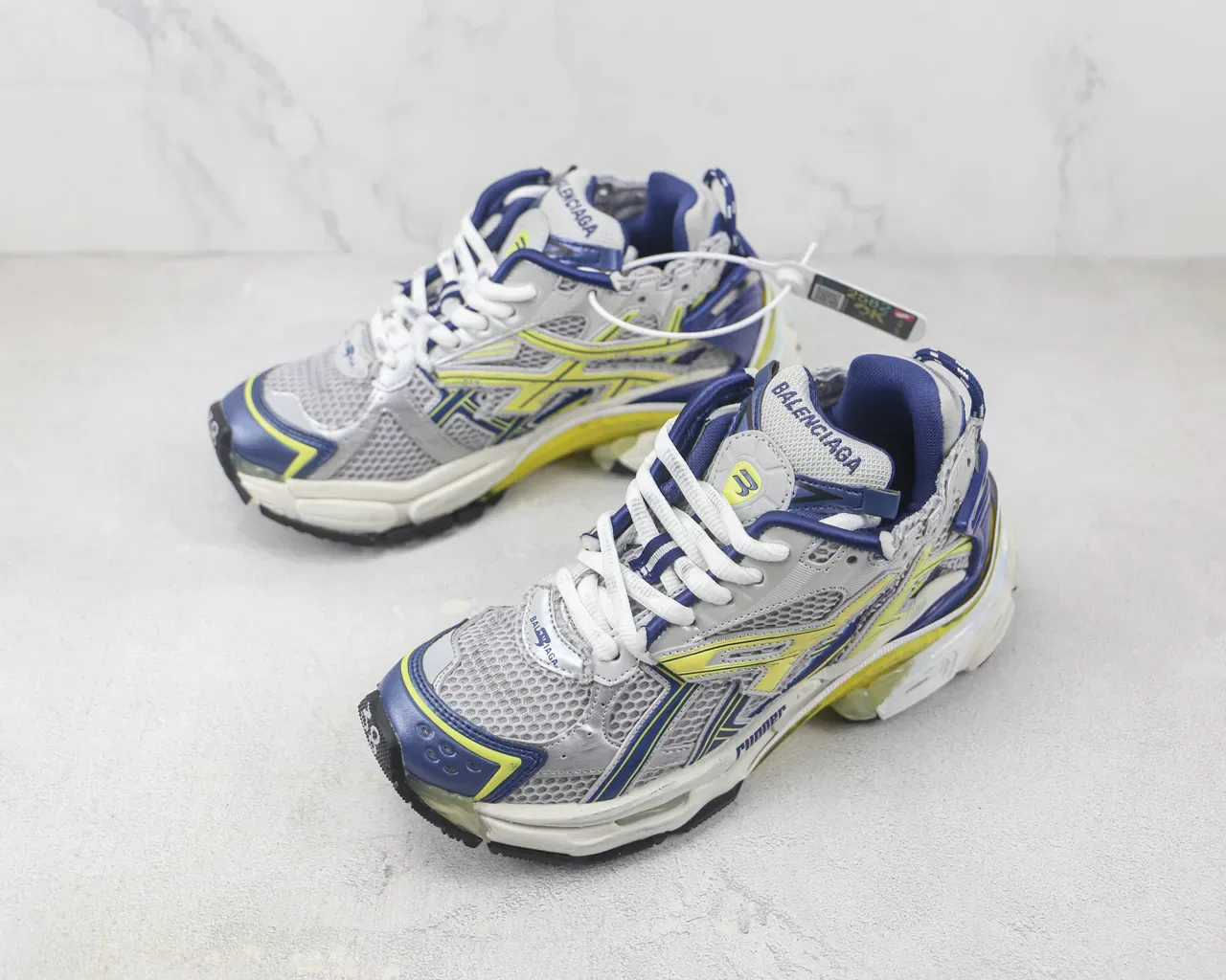 Balenciaga Runner Zapatillas Chunky Blancas Azules Amarillas 4