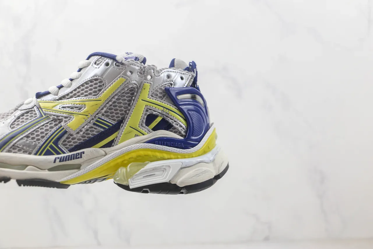 Balenciaga Runner Zapatillas Chunky Blancas Azules Amarillas 7