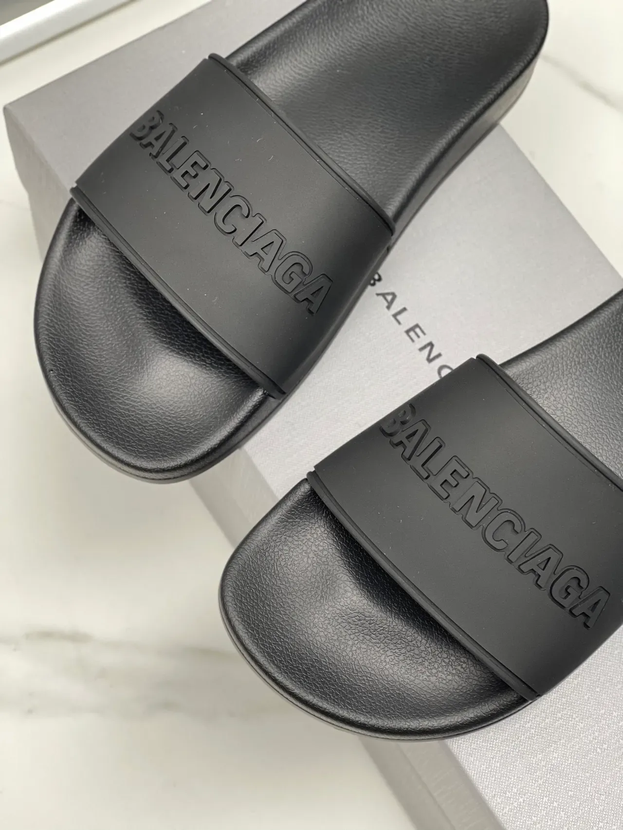 Balenciaga Slide Chinelo Rosa Preto Sola Moldada Tirante Simples 13