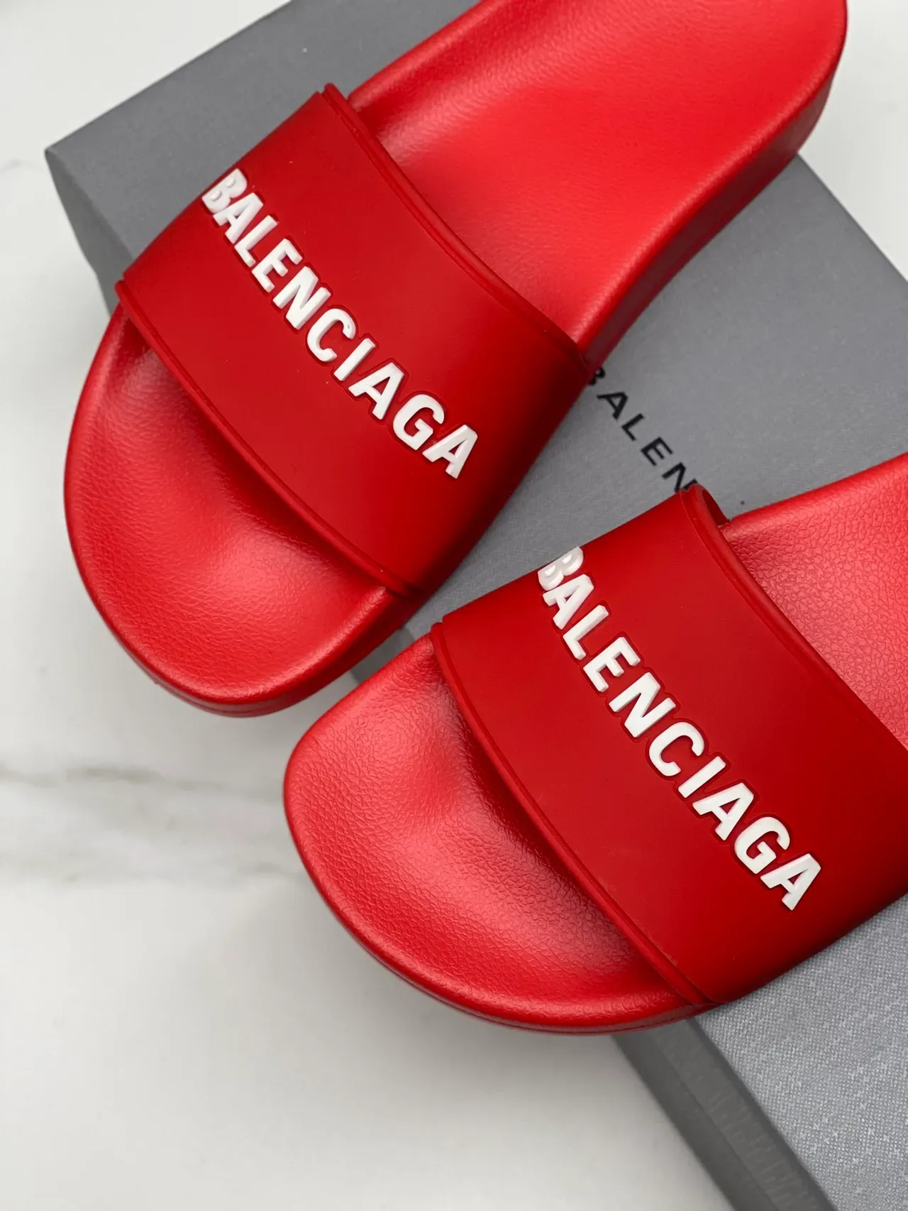 Balenciaga Slide Chinelo Rosa Preto Sola Moldada Tirante Simples 15