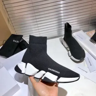 Balenciaga Speed Trainer حذاء رياضي أسود وأبيض نمط الحياة