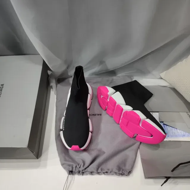 Balenciaga Speed Trainer Noir Blanc Rose Lifestyle Sneakers 6
