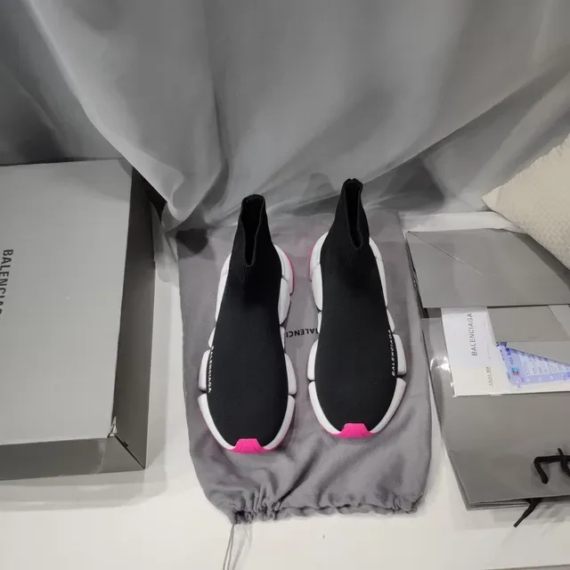 Balenciaga Speed Trainer Noir Blanc Rose Lifestyle Sneakers 8