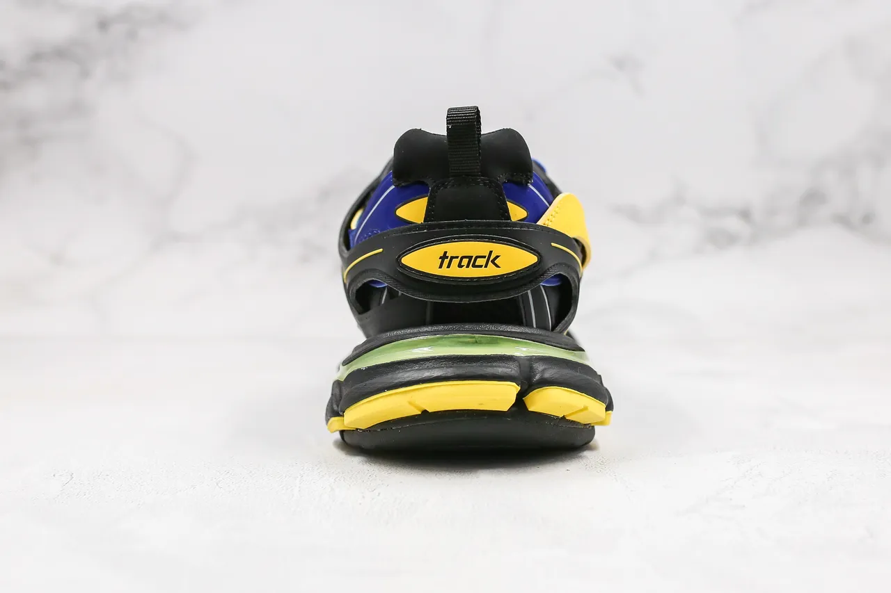 Balenciaga Track Trainer baskets à semelle épaisse noir jaune bleu 2