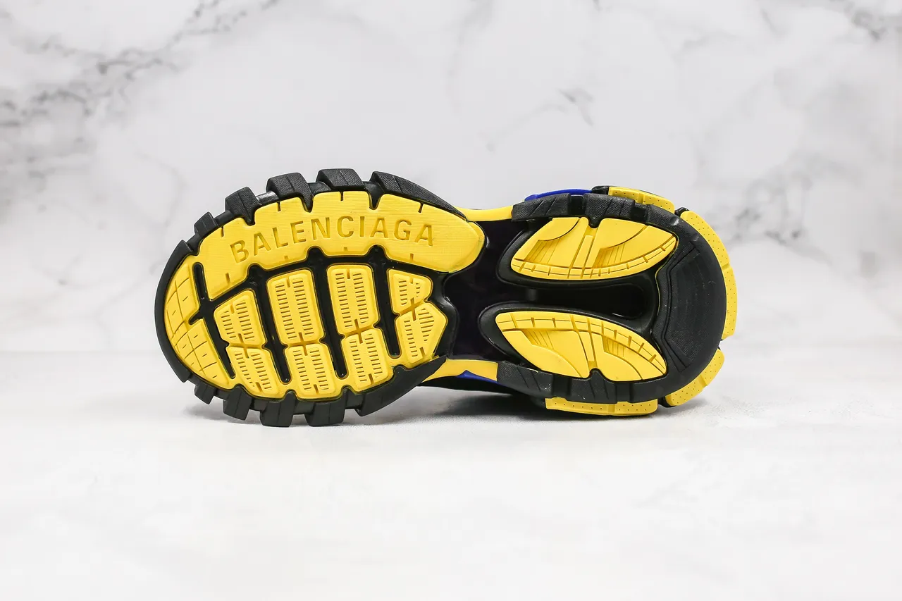 Balenciaga Track Trainer baskets à semelle épaisse noir jaune bleu 4
