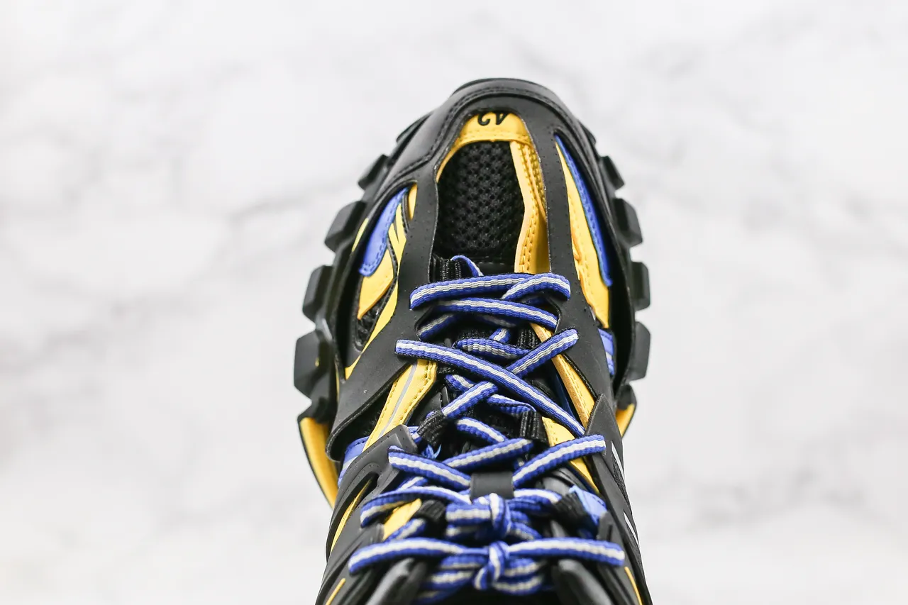 Balenciaga Track Trainer baskets à semelle épaisse noir jaune bleu 5