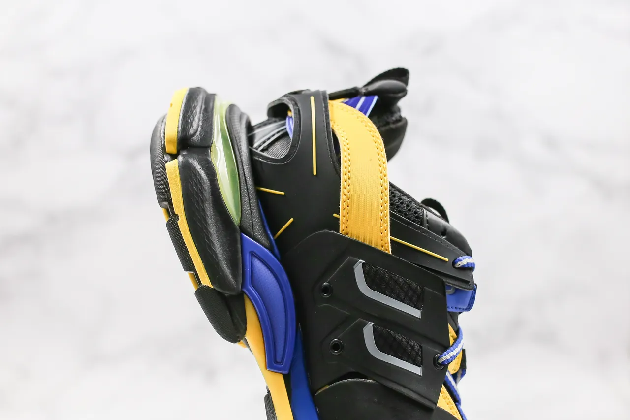 Balenciaga Track Trainer baskets à semelle épaisse noir jaune bleu 6