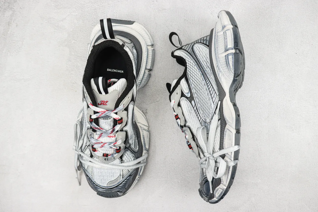 Balenciaga Track Trainer Silver Black Chunky Sneakers 3