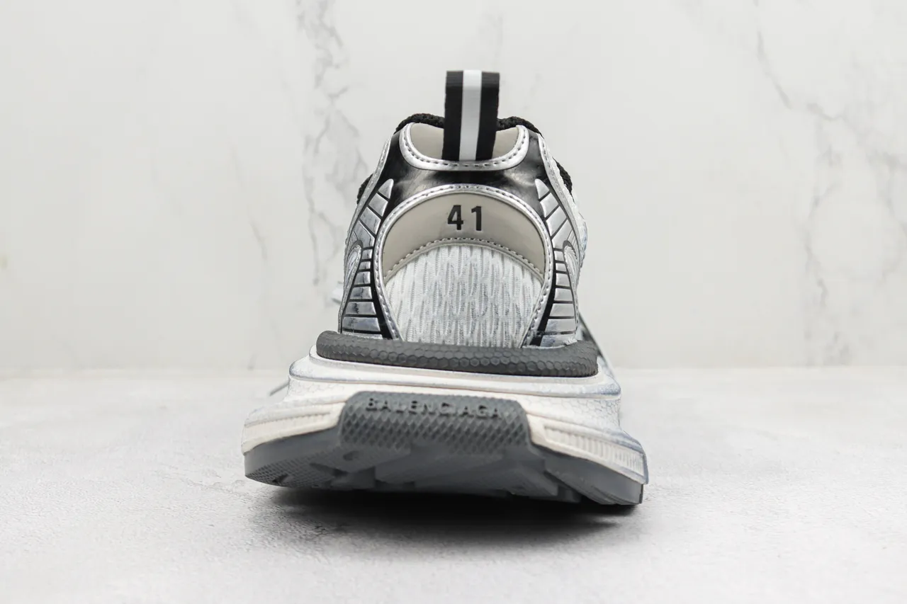 Balenciaga Track Trainer Silver Black Chunky Sneakers 9