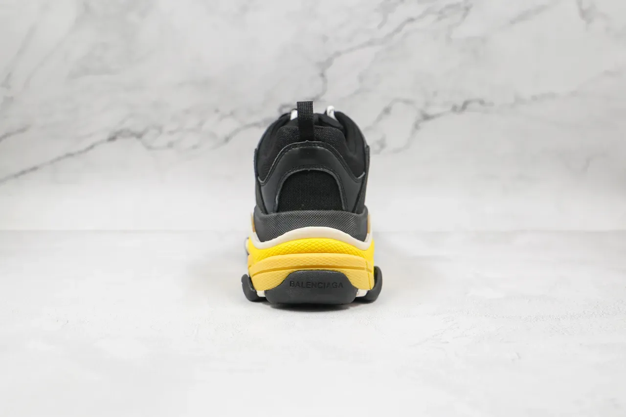 Balenciaga Triple S Baskets Chunky Noires et Jaunes 2