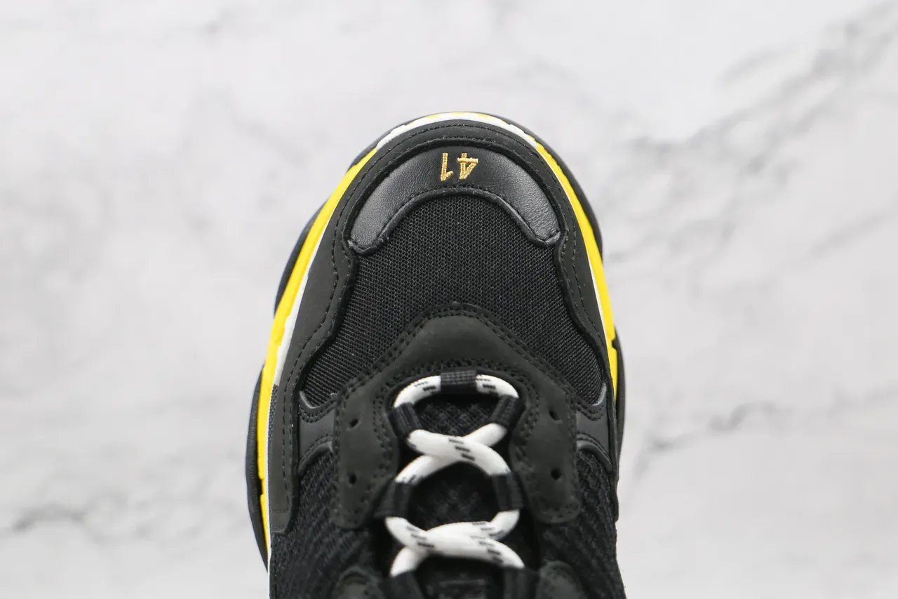 Balenciaga Triple S Baskets Chunky Noires et Jaunes 5