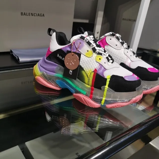 Balenciaga Triple S أحذية متعددة الألوان بقدمية شفافة كومكي 6