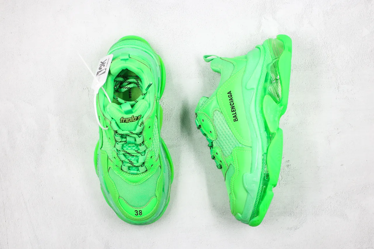 Balenciaga Triple S Neon Green tênis grossos 8