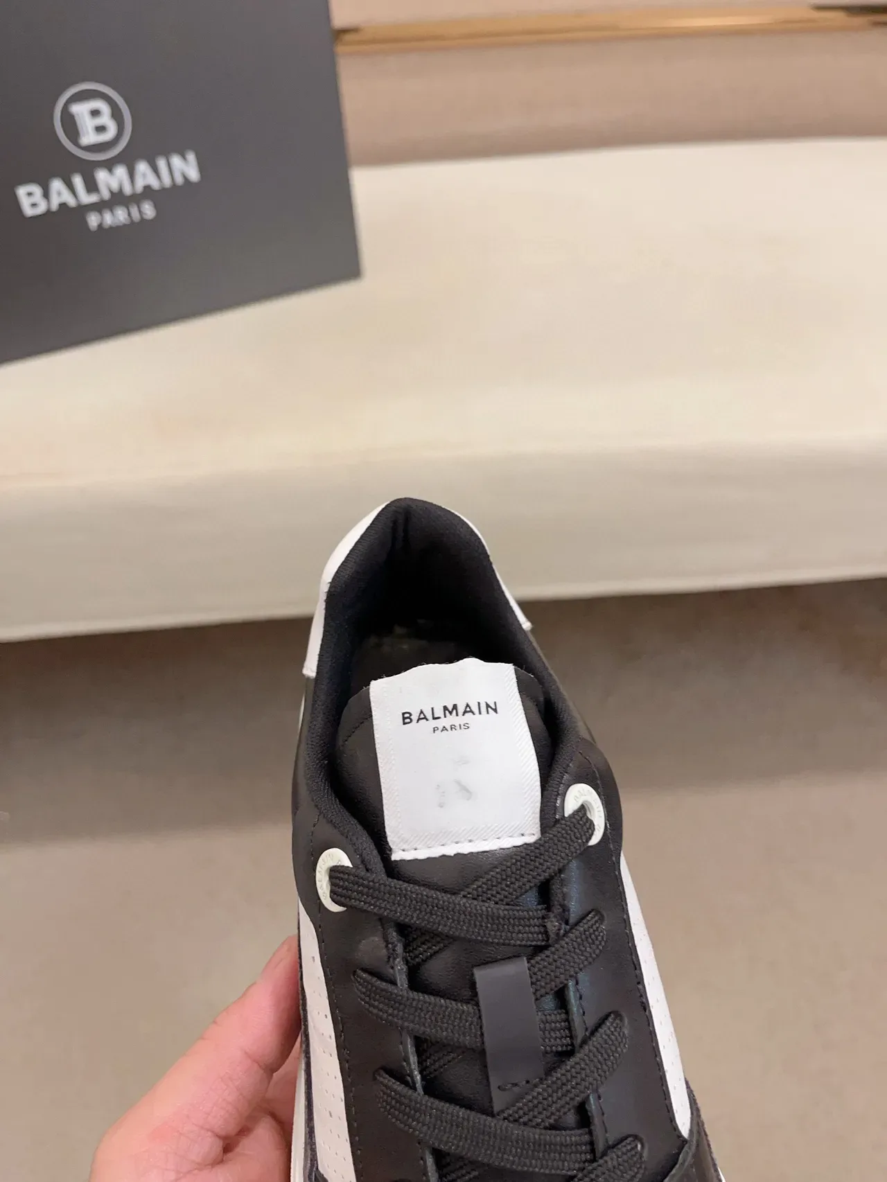 Balmain B-Court Black White Gray Lifestyle Sneakers 6