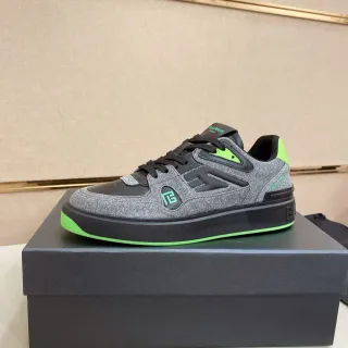 Balmain B-Court Gray Black Neon Green Lifestyle Sneakers