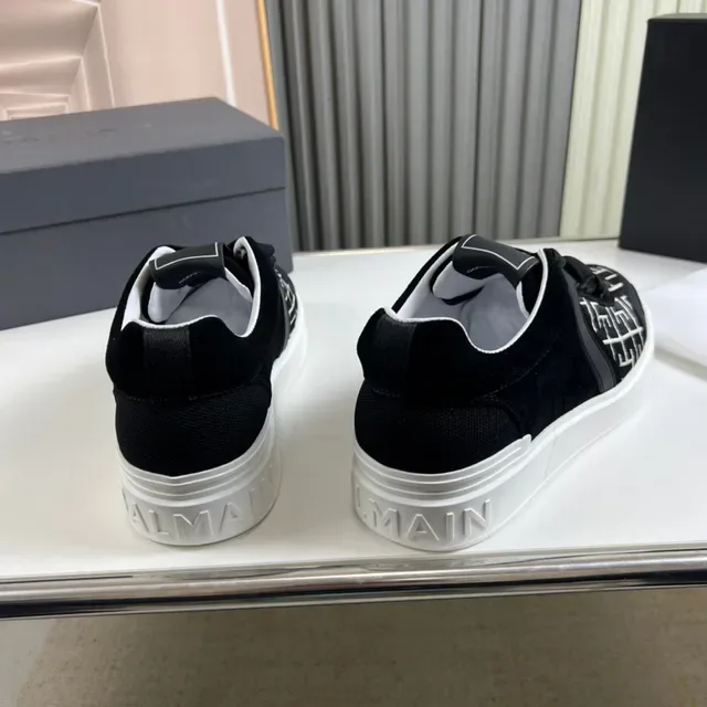 Balmain Le City Black White Monogrammed Side Panel Sculpted Overlays Lifestyle Sneakers 6