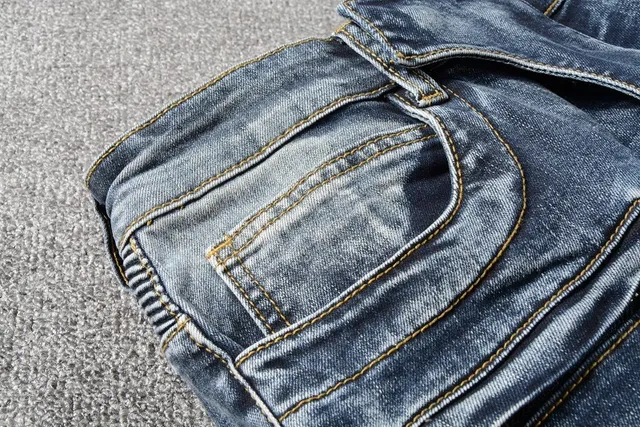 Balmain jeans en denim motard inspirés taches de peinture distressed 11