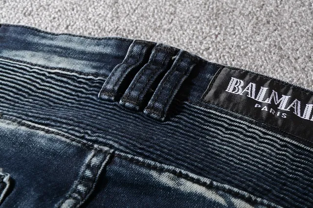 Balmain Moto-Panelled Zip-Thigh Jeans 3