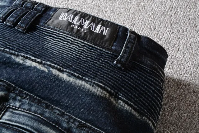 Balmain Moto-Panelled Zip-Thigh Jeans 4