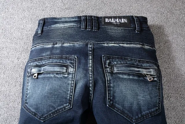 Balmain Moto-Panelled Zip-Thigh Jeans 6