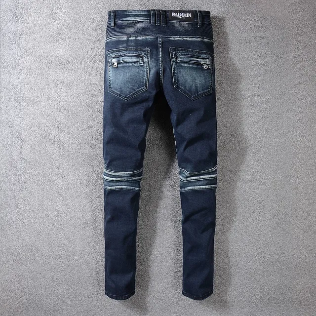 Balmain Moto-Panelled Zip-Thigh Jeans 7