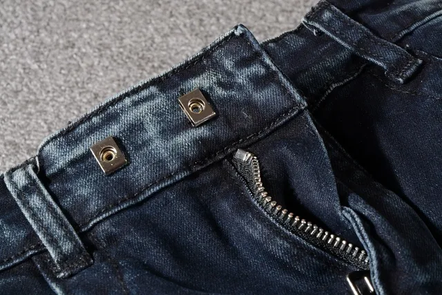 Balmain Moto-Panelled Zip-Thigh Jeans 12