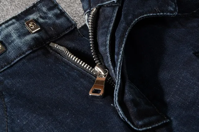 Balmain Moto-Panelled Zip-Thigh Jeans 13