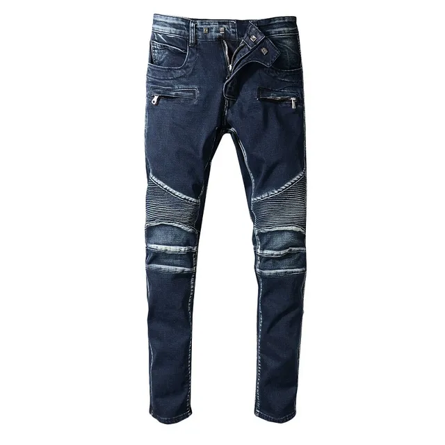 Balmain Moto-Panelled Zip-Thigh Jeans 14