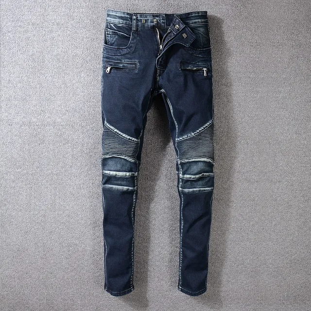 Balmain Moto-Panelled Zip-Thigh Jeans 15