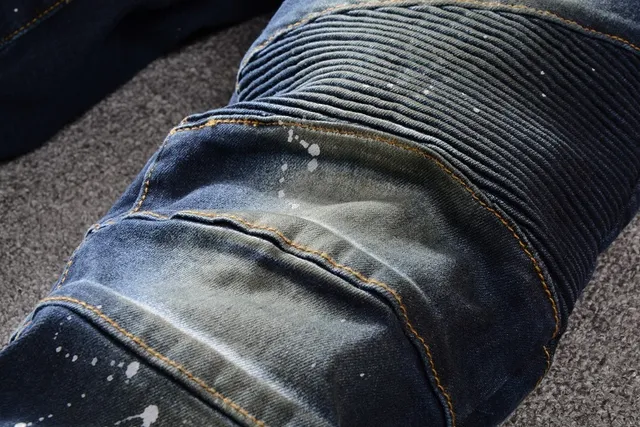 Balmain Moto-Style Paint-Splatter Distressed Slim Fit Jeans 10